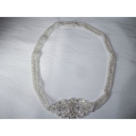 Rhinestone Skinny Bridal Belt 28"  Party Wedding Bridal Prom Formal Dress Gown - Picture 3 of 6